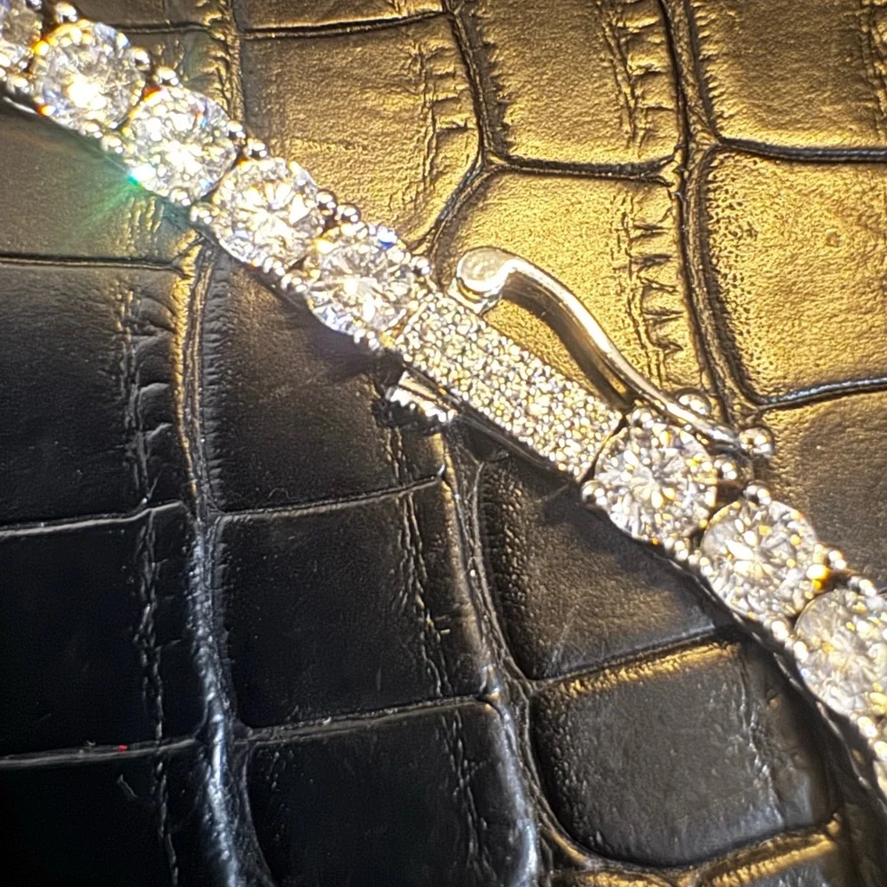 Diamond Tennis Necklace in White Gold- 5mm - Picture 2 of 3